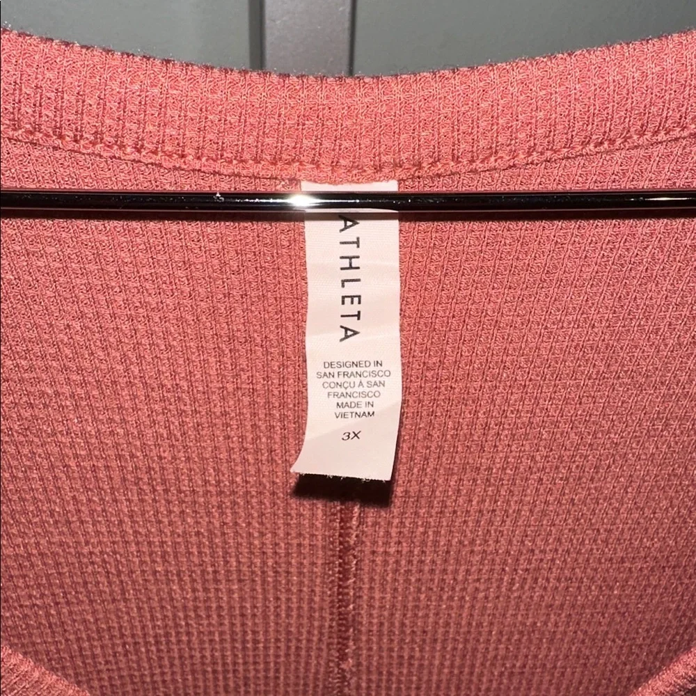 Athleta Wind Down Sleep Romper Terracotta Waffle Knit Size 3X - Picture 12 of 13
